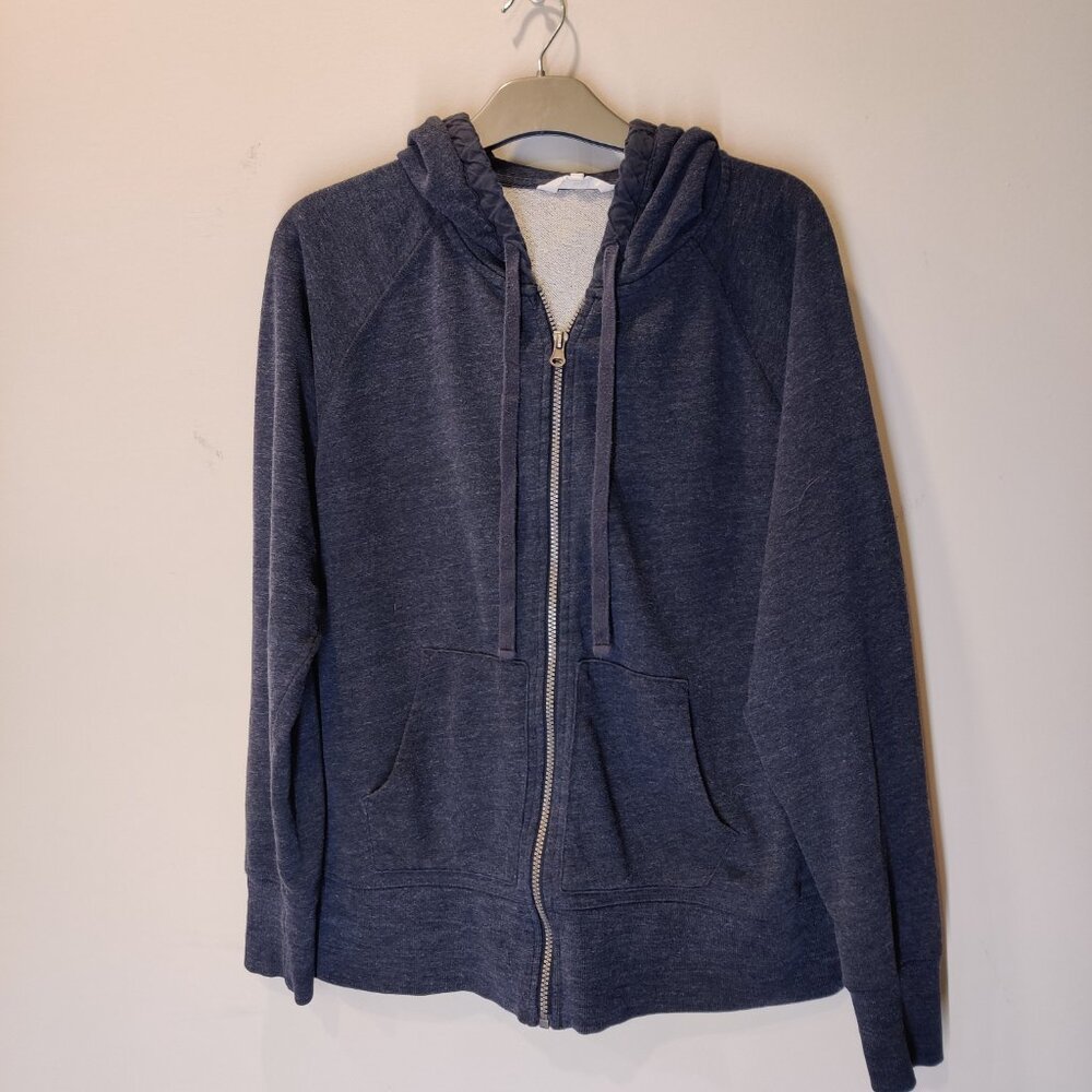 Danskin Blue Zip-Up Hoodie Lightweight Adjustable Hood | XL